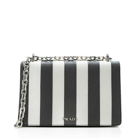 prada leather striped purse